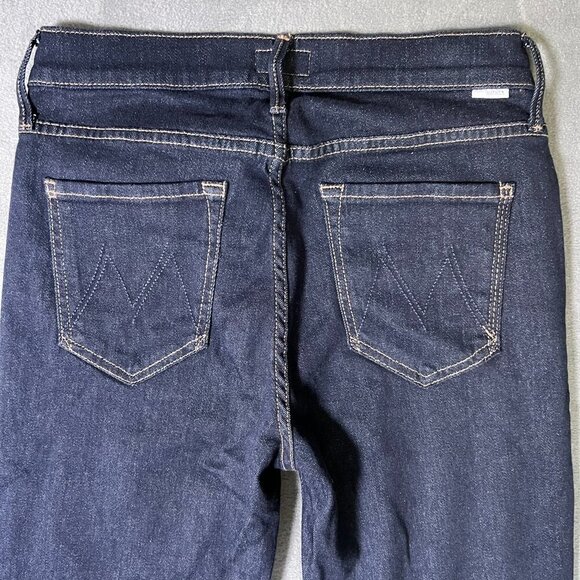 MOTHER‎ Looker Ankle Fray So Good Jeans Dark Wash Size 28 - Picture 8 of 12